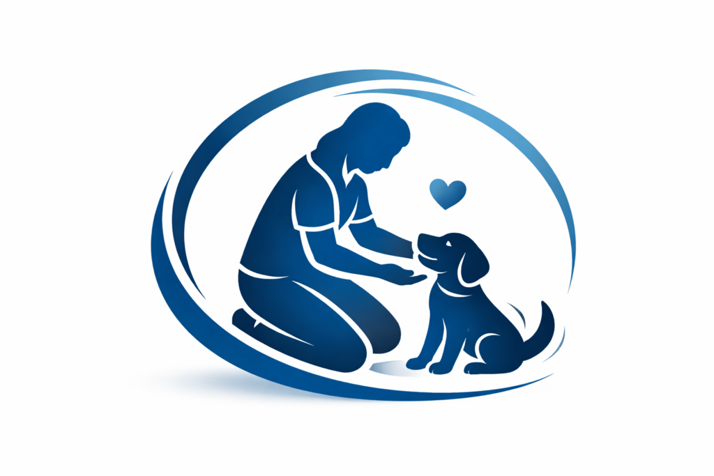 Icono de persona interactuando con un cachorro durante sus primeros meses de vida.