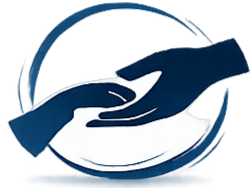 Icono de mano interactuando con perro representando intervenciones asistidas con animales.