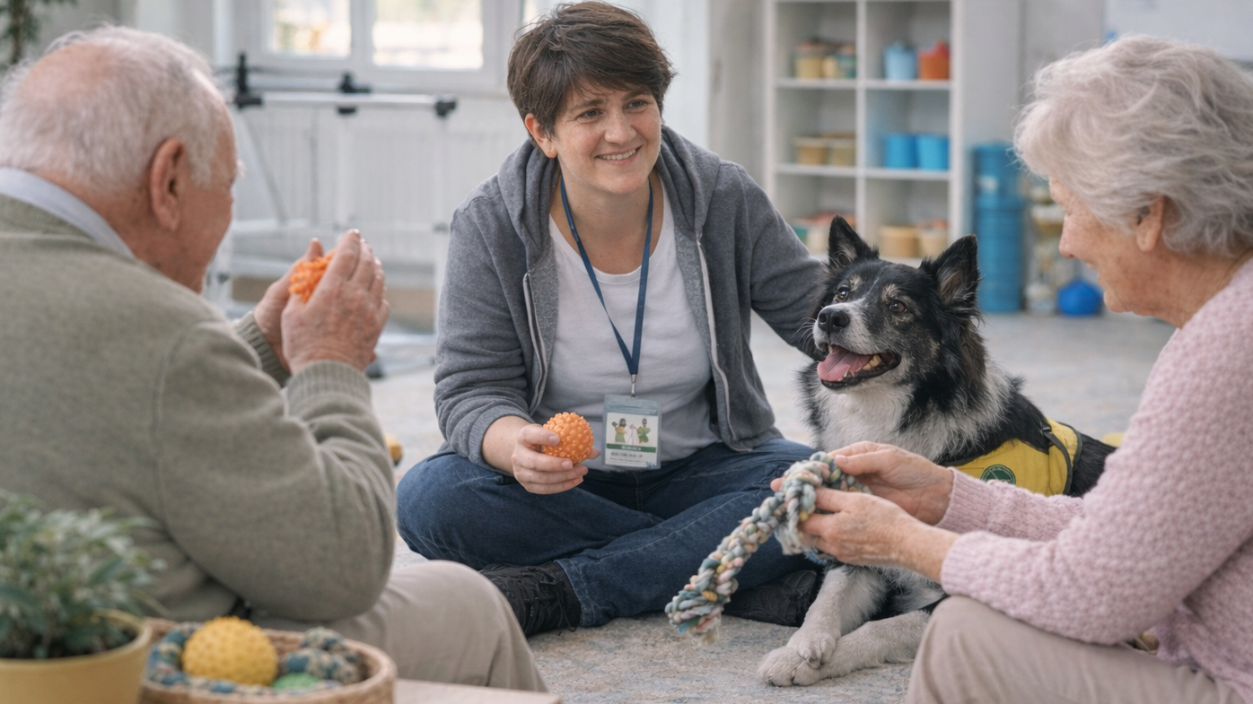 intervenciones asistidas con perros en residencia de personas mayores